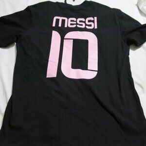 Club International De Futbol Miami 2020 Short Sleeve Pull Over Shirt Black Messi